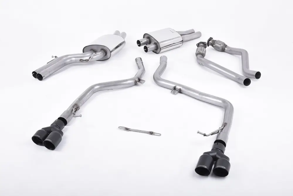 Milltek Sport výfukový systém cat-back Závodní verze (nedoporučuje se pro silniční provoz) pro Audi S5 3.0 TFSI B8 Coupe/Cabriolet (S tronic) 2009-2011, dvojité leštěné koncovky, typ koncovek dvojité černé Nejlepší Volba