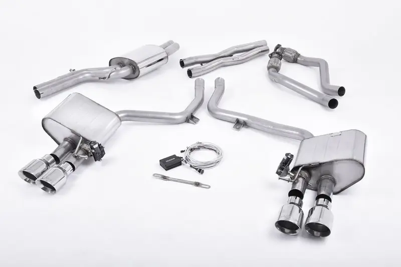 Finální Výprodej Milltek sport ValveSonic výfukový systém cat-back ValveSonic Electronic Valved System pro Audi S5 3.0 TFSI B8.5 Coupe/Cabriolet 2011-2016, leštěné koncovky, typ koncovek GT-100 leštěné