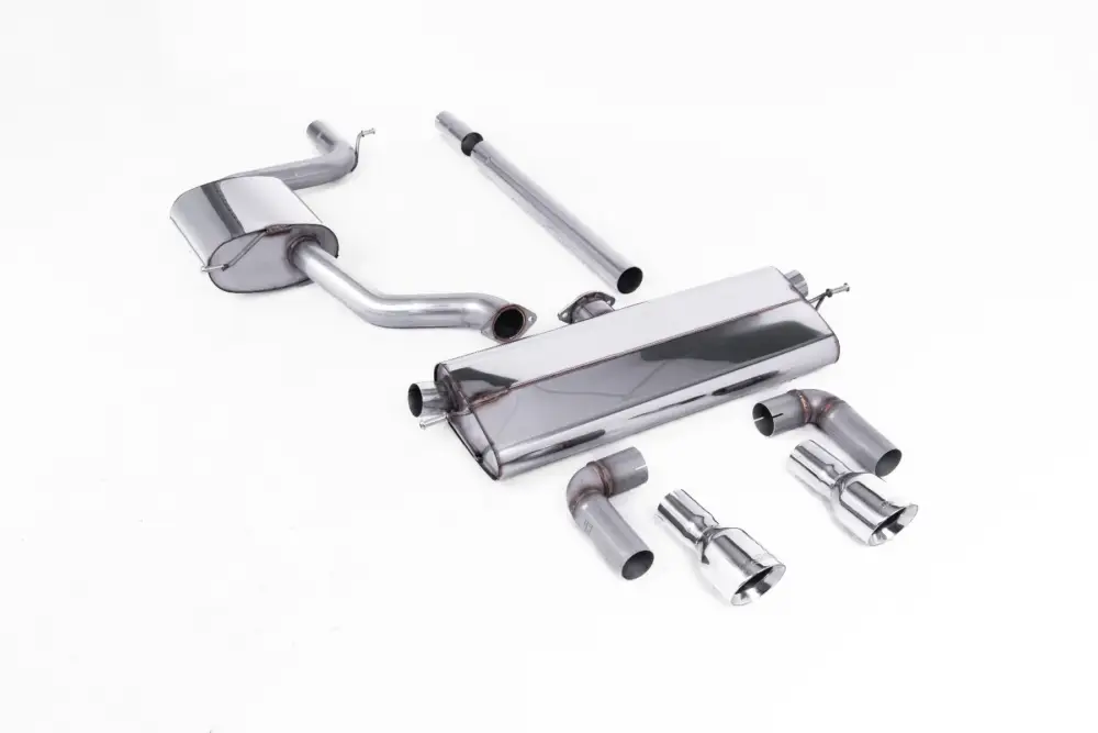 Milltek Sport výfukový systém cat-back s rezonátorem GTI Dual Outlet Style pro Volkswagen Golf Mk7.5 1.5TSI Evo GT, R-Line (s i bez GPF/OPF) 2017-2021, leštěné koncovky, typ koncovek GT-100 leštěné Akční Nabídka