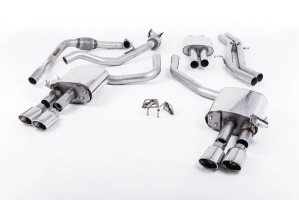 Milltek Sport homologovaný výfuk cat-back s rezonátorem pro Audi S5 3.0 V6 Turbo Sportback B9 (Sport Diff Models Only, without Brace Bars) 2017-2024, dvojité oválné leštěné koncovky, typ koncovek oválné leštěné Nejprodávanější