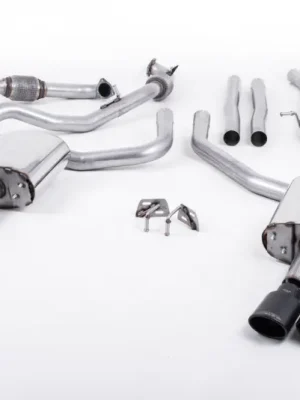 Super Cena Milltek Sport výfukový systém cat-back bez rezonátoru (hlasitější) pro Audi S4 3.0 Turbo V6 B9 - Sedan/Avant (se Sport Diff, Without Brace Bars) 2016-2024, dvojité oválné leštěné koncovky, typ koncovek oválné černé