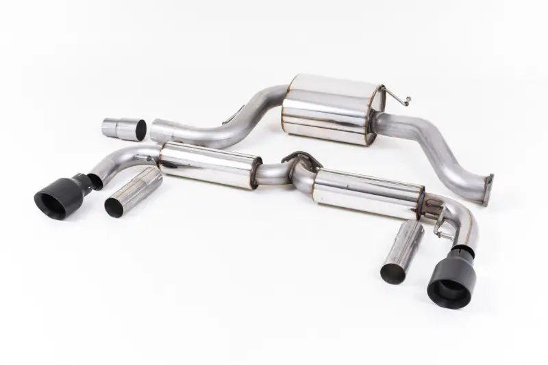 Časově Omezené Milltek Sport výfukový systém cat-back s rezonátorem (tišší) pro Volkswagen Beetle 2.0 TSI (A5 Chassis) 2011-2015, leštěné koncovky, typ koncovek GT-100 černé
