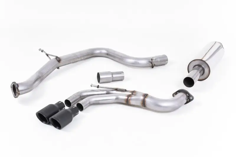 Aktuální Milltek Sport homologovaný výfuk cat-back s rezonátorem (tišší) pro Volkswagen Golf MK7 GTD 2.0 TDI 185PS 2013-2016, titanové koncovky, typ koncovek GT-80 černá