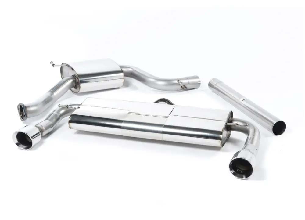 Milltek Sport homologovaný výfuk cat-back E-Mark System pro Volkswagen Golf MK7 GTi (vč. GTi Performance Pack, Clubsport/Clubsport S) 2013-2016, leštěné koncovky, typ koncovek GT-100 leštěné Poslední Šance