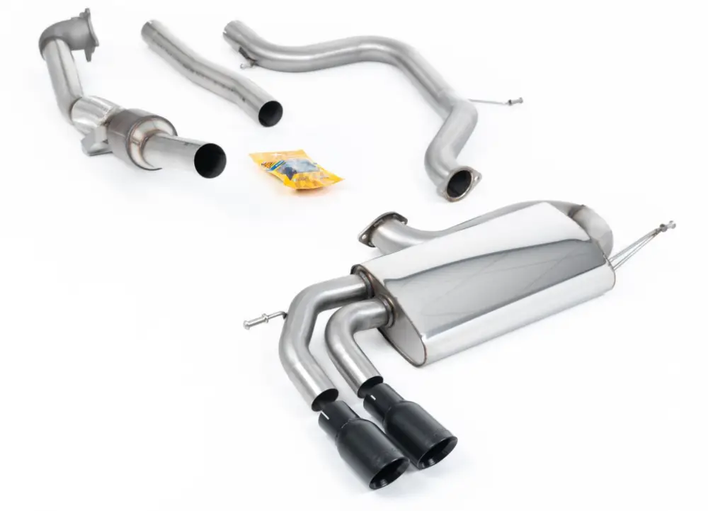 Ihned K Objednání Milltek Sport výfukový systém Turbo-back vč. Hi-Flow sportovního katalyzátoru 3" Race System bez rezonátoru (hlasitější) pro Volkswagen Golf Mk5 GTi Edition 30 2.0T FSi 230PS 2006-2009, leštěné koncovky, typ koncovek GT-80 black