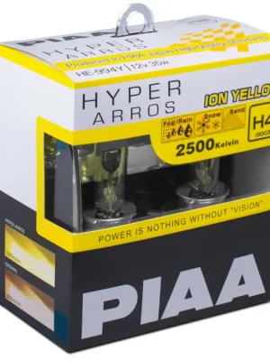 Autožárovky PIAA Hyper Arros Ion Yellow 2500K - teplé žluté světlo 2500K pro použití v extrémních podmínkách, patice H4 Levný