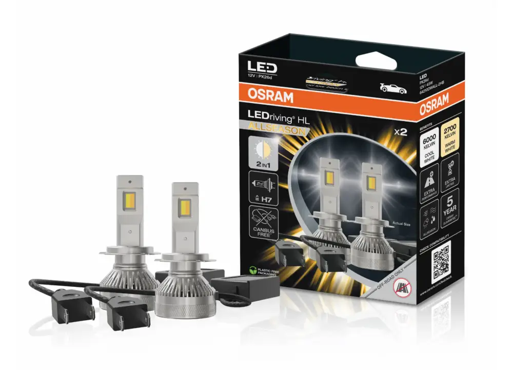 OSRAM LEDriving HL ALLSEASON LED autožárovky s přepínatelnou barvou světla, patice H7 Omezená Nabídka