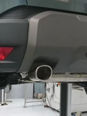 Sezónní Sleva Fox Sportauspuff příčný koncový tlumič výfuku s výstupem vpravo/vlevo s koncovkou 1x93x79 Typ 70 pro Dacia Duster Hybrid 140 2024- s motorem 1.6