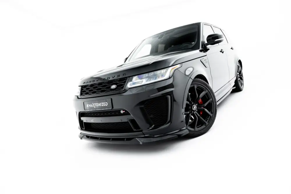 Levný Maxton Design spoiler pod přední nárazník pro Land rover Range Rover Sport SVR Mk2 Facelift, černý lesklý plast ABS
