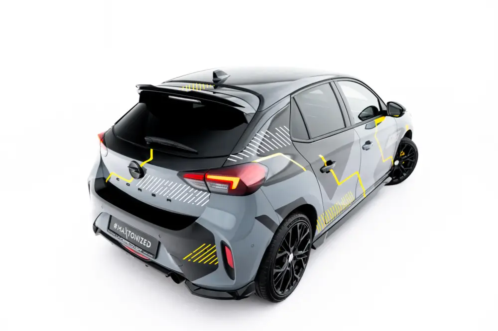 Maxton Design prodloužení spoileru pro Opel Corsa F (Mk6) Facelift, černý lesklý plast ABS Odeslání Ihned