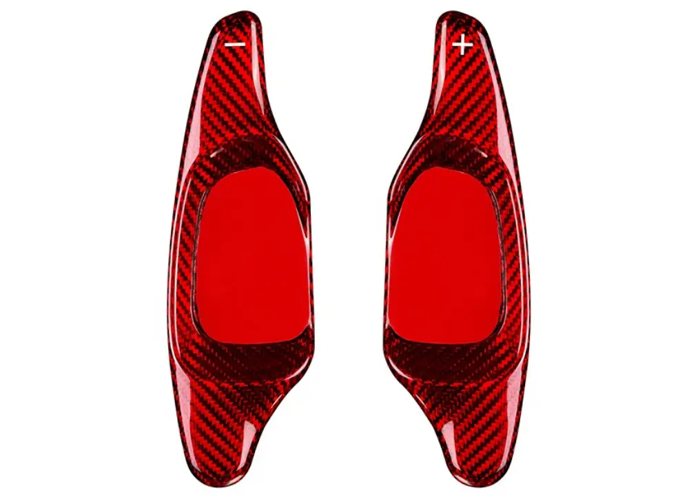 Karbonová pádla pod volant pro Audi RS5 B8 2014–2016, barva červený karbon Autentický