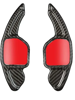 Karbonová pádla pod volant pro Audi S3 8L / 8P 2004–2013 s velkým zkosením na orig. pádlech, model A, barva černý karbon Sleva