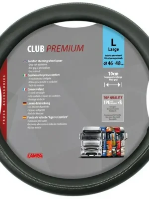 Potah volantu CLUB PREMIUM černý, 46-48cm Finální Výprodej