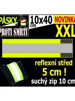 Poslední Šance LEMAC-Reflexní páska rychloupínací, Hi-Vis žlutá, délka 40cm, XXL