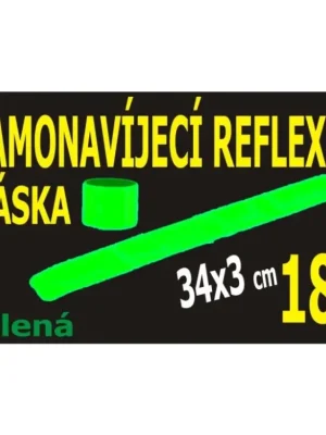 LEMAC-Reflexní páska samonavíjecí, zelená 34x3 cm Cenově Výhodný