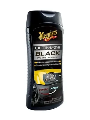 Meguiar's Ultimate Black Plastic Restorer - oživovač a ochrana nelakovaných plastů v exteriéru i interiéru, 355 ml Rychlé Dodání