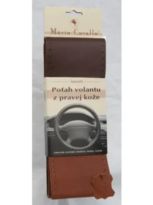 Kožený potah volantu Maria Cavallo - dvojbarevný hnědohnědý (hnědá / hnědá tmavá) Horká Nabídka