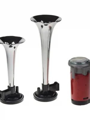 2-tónová fanfára 220mm, 12V s kompresorem chrom ECE R28 Akční Cena