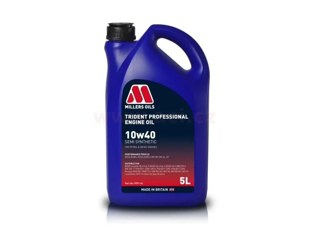 Dokud Zásoby Vydrží MILLERS OILS Trident Professional 10w40, polosyntetický, 5 l
