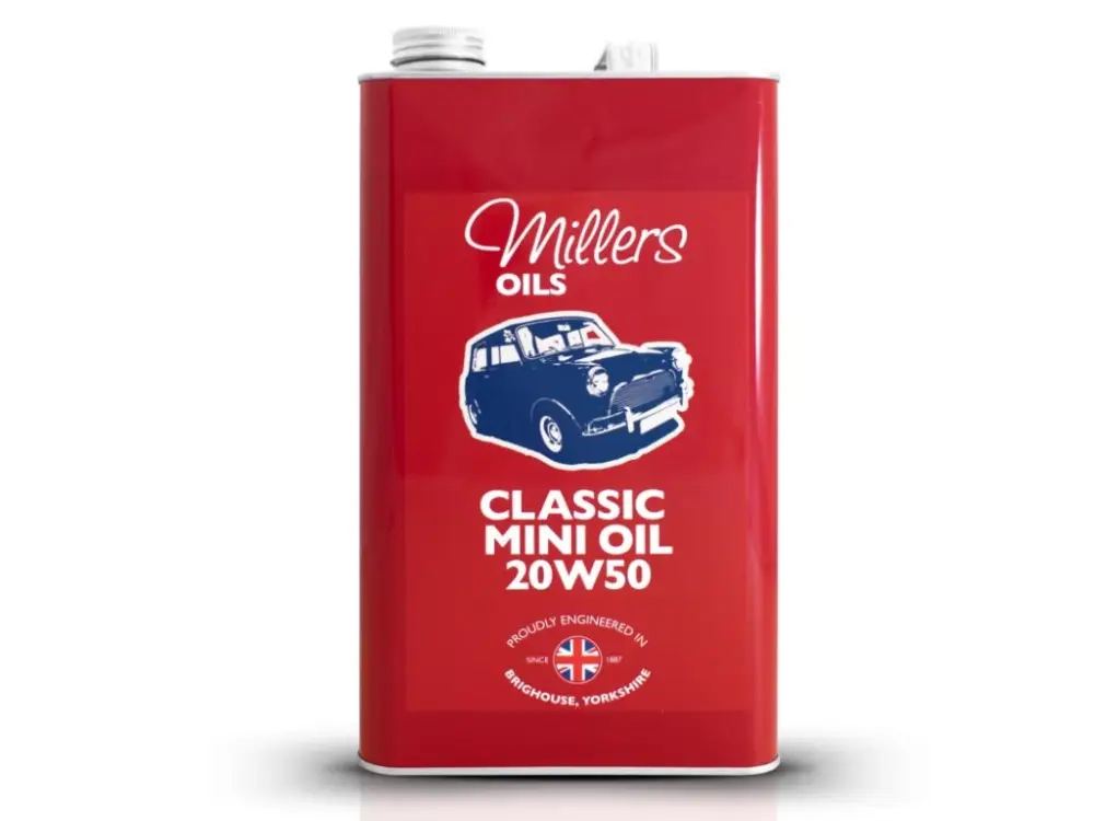 Expresní Doručení MILLERS OILS Classic Mini Oil Pistoneeze 20W50, olej pro společnou olejovou vanu motor, převodovka, pro klasické Mini 5 l