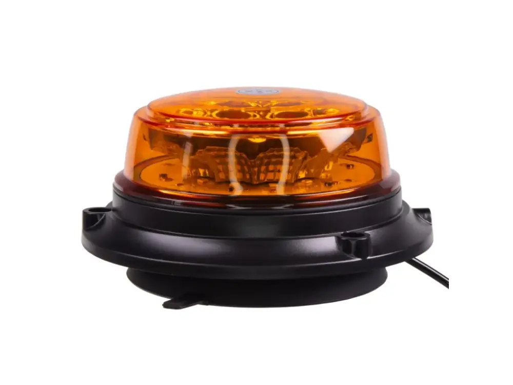 Novinka LED maják, 12-24V, 12x1W oranžový, magnet, ECE R65