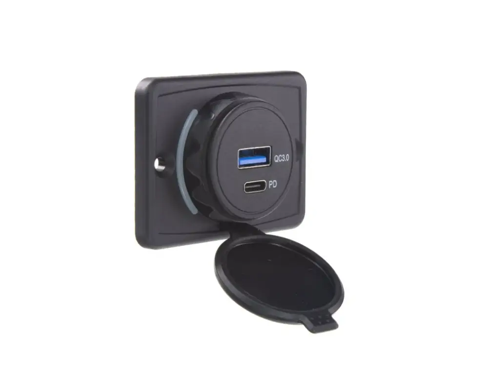Koupit Online USB QC3.0 + USB-C zásuvka 12/24V, montáž na povrch