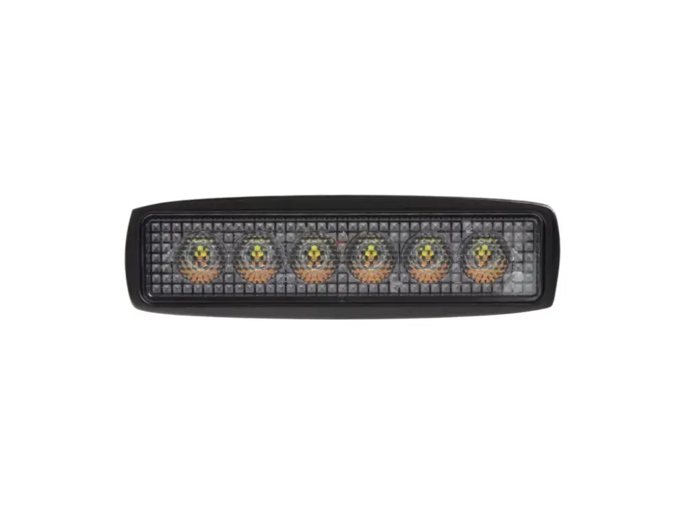 LED světlo obdélníkové, bílé/oranžové, 6x3W/6x1W, 160mm, ECE R10 Autentický