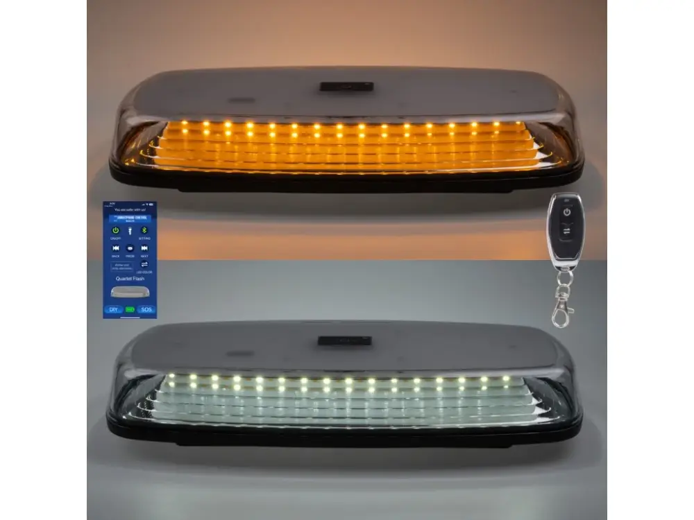 AKU LED rampa oranžová+bílá, APP, magnet, 12-24V, 304mm, ECE R65 R10 Nejprodávanější