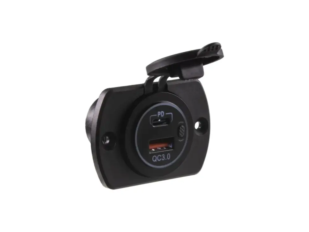 Levný 2x USB zásuvka v panelu USB QC3.0 + USB-C