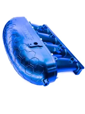Billet Aluminum Intake Manifold V2 with Flap Delete Kit without Fual Rail RTMG Performance for 1.8 2.0 TSI TFSI EA888 Gen 3 Blue Poslední Šance