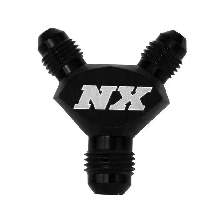 Dokud Zásoby Vydrží AN3 x AN3 x AN3 Billet Pure-Flo Y Fitting Black Nitrous Express NX 16376