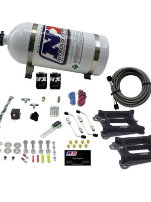 Dual 4150 Conventional Plate System Gasoline Pro-Power 100-500Hp with 10Lb Bottle Nitrous Express NX 50240-10 Omezená Nabídka