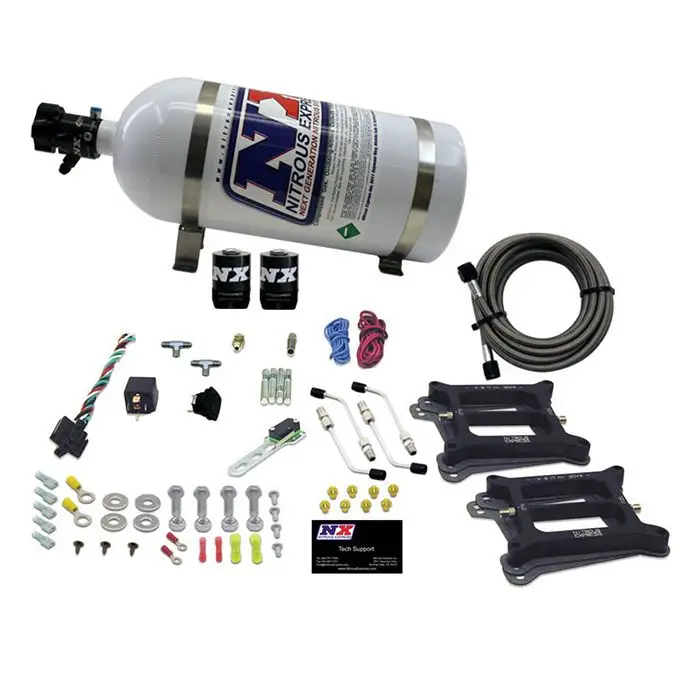 Dual 4150 Conventional Plate System Gasoline Pro-Power 100-500Hp with 10Lb Bottle Nitrous Express NX 50240-10 Omezená Nabídka