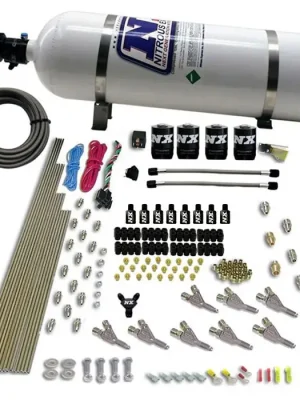 Sleva 8 Cylinder SSV Direct Port 4 Solenoids with 15Lb Bottle 200-500Hp Jetting Nitrous Express NX 80016-15