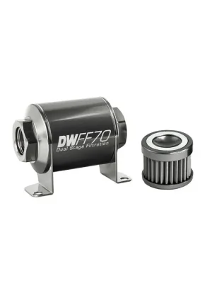 DeatschWerks In-Line Fuel Filter Kit -10AN Female 40 Micron 70mm Novinka