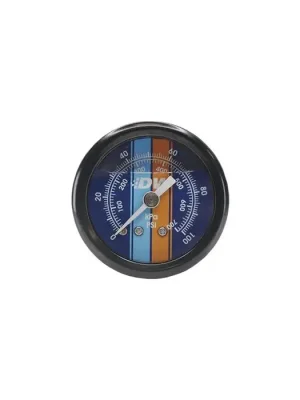 DeatschWerks Fuel Pressure Gauge - Liquid Filled Blue Face with DW Logo Sleva