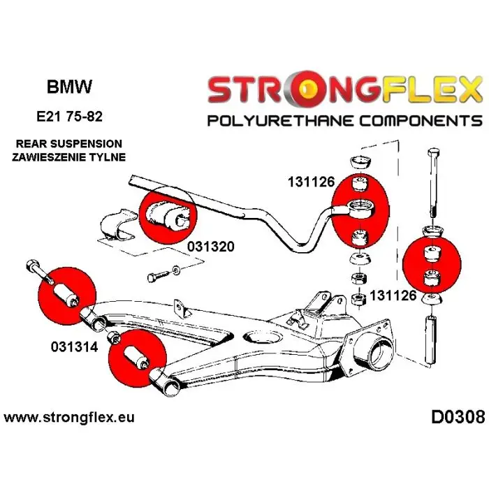 Rychlé Dodání 031320B: Silentblok zadního stabilizátoru BMW e21