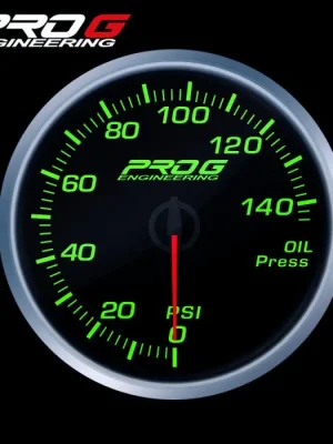 Budík Pro G Race Series RS, tlaku oleje PSI Zelený 60mm Rychlé Dodání