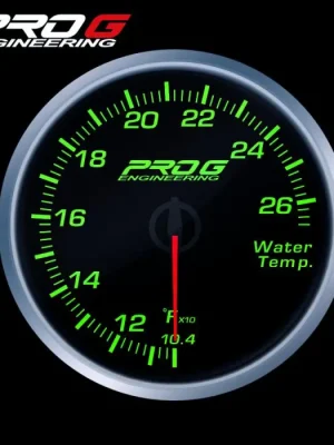 Budík teploty vody °C Pro G Race Series RS, Zelený 60mm Vysoce Kvalitní
