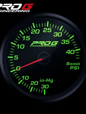 Aktuální Budík tlaku turba Pro G Race Series RC, 40 PSI Zelený 60mm
