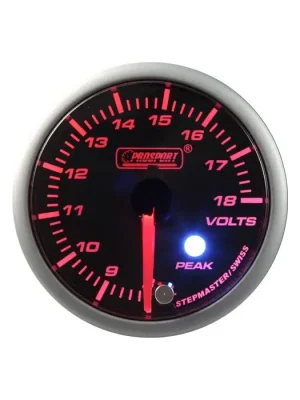 Originální Budík napětí (Voltmetr) Prosport Stepper Motor Peak series 52mm Oranžový