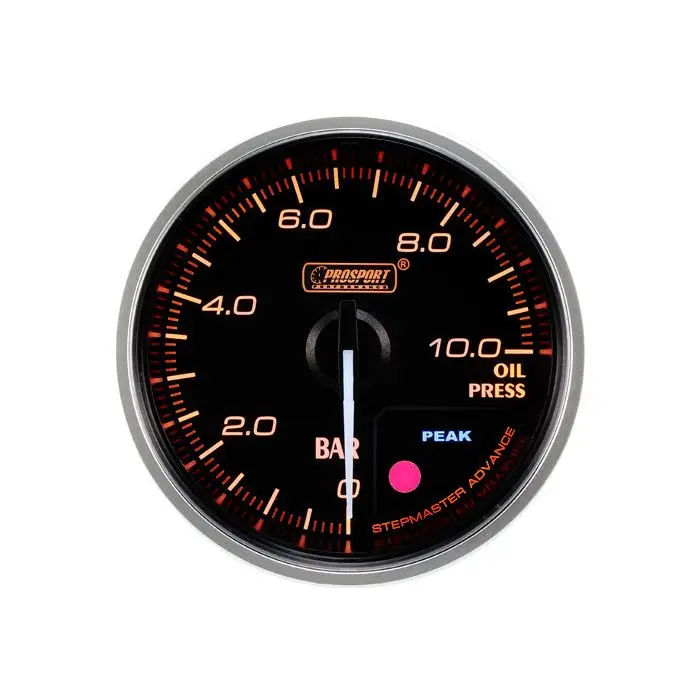 Časově Omezené Budík tlaku oleje Prosport Premium 60mm Oranžový